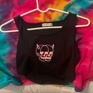 Black devil crop top